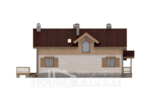 165-002-П Проект двухэтажного дома и гаражом, недорогой дом из арболита, Кызылорда