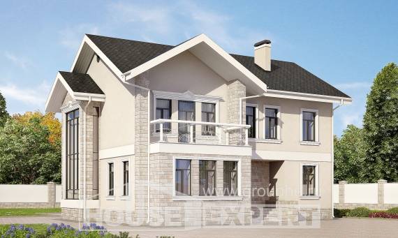 170-008-Л Проект двухэтажного дома, небольшой дом из керамзитобетонных блоков Петропавловск, House Expert