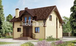 150-009-Л Проект двухэтажного дома с мансардой, бюджетный загородный дом из арболита, Талдыкорган