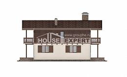 150-016-Л Проект двухэтажного дома с мансардой, классический коттедж из поризованных блоков, Кокшетау