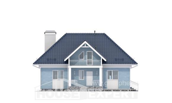 200-002-П Проект двухэтажного дома с мансардой, классический коттедж из арболита Актобе, House Expert