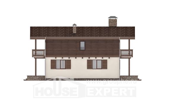 150-016-Л Проект двухэтажного дома с мансардой, доступный коттедж из газобетона Тараз, House Expert