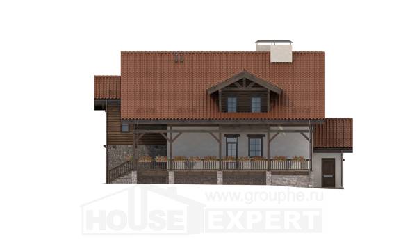 255-002-Л Проект двухэтажного дома мансардный этаж и гаражом, просторный коттедж из бризолита, Рудный