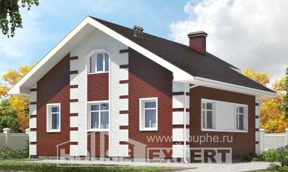 115-001-П Проект двухэтажного дома с мансардным этажом, небольшой домик из пеноблока, Усть-Каменогорск