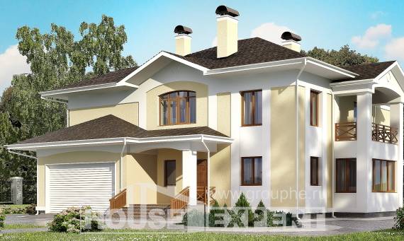 375-002-Л Проект двухэтажного дома, гараж, красивый домик из кирпича Темиртау, House Expert