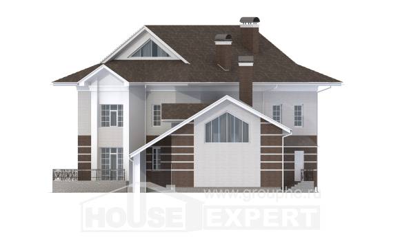 410-001-П Проект двухэтажного дома и гаражом, уютный коттедж из кирпича Павлодар, House Expert