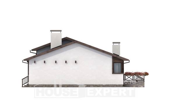 110-003-П Проект одноэтажного дома, классический коттедж из бризолита, Петропавловск