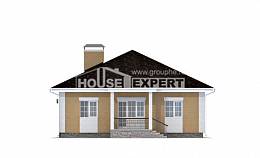 130-002-Л Проект одноэтажного дома, гараж, доступный домик из теплоблока Астана, House Expert
