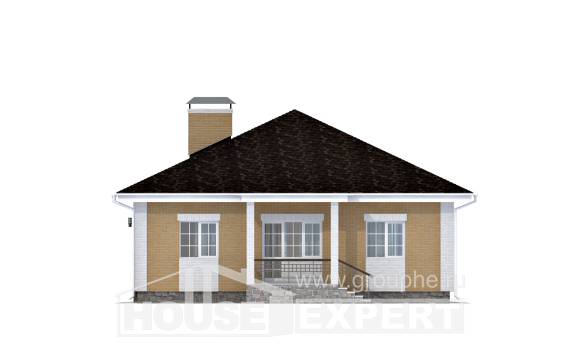 130-002-Л Проект одноэтажного дома и гаражом, экономичный домик из арболита, Шымкент