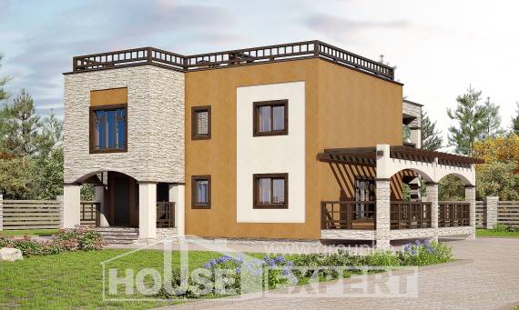 150-010-Л Проект двухэтажного дома, простой загородный дом из кирпича, Шымкент
