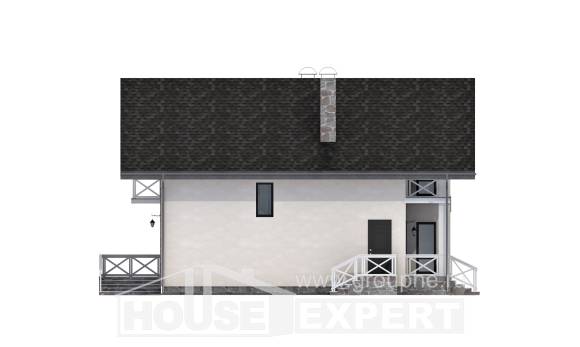 155-001-Л Проект двухэтажного дома с мансардой, гараж, компактный дом из бризолита, Семей