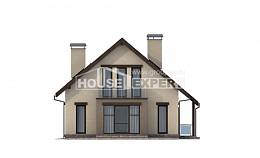 185-005-Л Проект двухэтажного дома мансардой и гаражом, классический дом из керамзитобетонных блоков, Павлодар