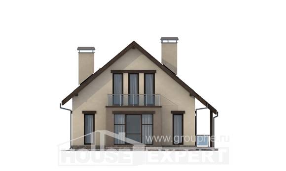 185-005-Л Проект двухэтажного дома мансардой, гараж, современный коттедж из арболита Талдыкорган, House Expert