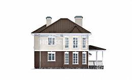 190-002-Л Проект двухэтажного дома и гаражом, современный коттедж из поризованных блоков, Павлодар