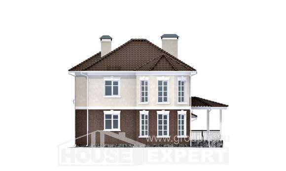 190-002-Л Проект двухэтажного дома, гараж, классический коттедж из газосиликатных блоков, Кызылорда