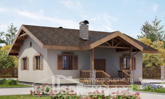 090-002-Л Проект одноэтажного дома, современный дом из кирпича, Актау