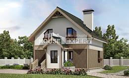 105-001-Л Проект двухэтажного дома с мансардным этажом, классический коттедж из газосиликатных блоков Кокшетау, House Expert