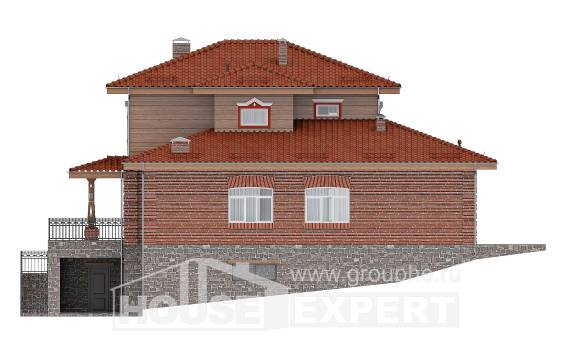380-002-Л Проект трехэтажного дома и гаражом, красивый загородный дом из кирпича, Актобе