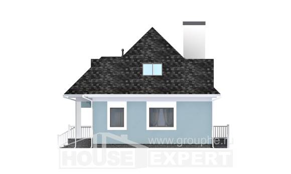 110-001-Л Проект двухэтажного дома с мансардой, современный коттедж из пеноблока Уральск, House Expert