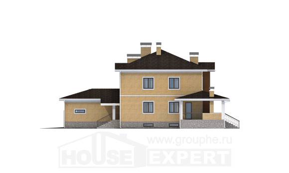 350-002-Л Проект трехэтажного дома и гаражом, современный загородный дом из кирпича, House Expert