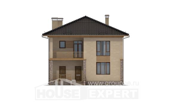 170-005-Л Проект двухэтажного дома, скромный загородный дом из газосиликатных блоков Жанаозен, House Expert