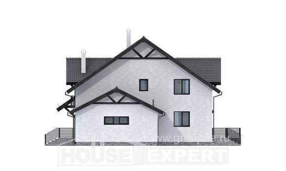 290-003-П Проект двухэтажного дома с мансардным этажом, гараж, просторный коттедж из газосиликатных блоков, Кызылорда