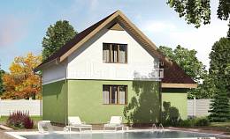 120-002-П Проект двухэтажного дома с мансардой, гараж, доступный дом из поризованных блоков, House Expert