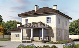 220-007-П Проект двухэтажного дома и гаражом, красивый домик из кирпича Талдыкорган, House Expert