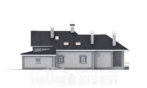 385-001-П Проект двухэтажного дома мансардой и гаражом, огромный дом из бризолита Актобе, House Expert