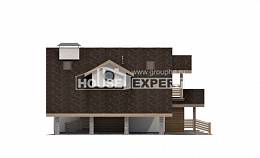 155-010-Л Проект двухэтажного дома с мансардой и гаражом, бюджетный коттедж из поризованных блоков, Тараз