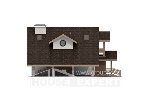 155-010-Л Проект двухэтажного дома мансардный этаж и гаражом, доступный загородный дом из пеноблока, Рудный
