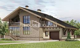 420-001-Л Проект трехэтажного дома мансардный этаж, гараж, классический загородный дом из кирпича Павлодар, House Expert