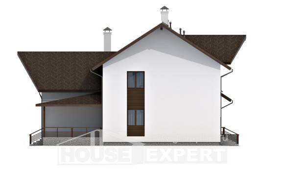 300-002-П Проект двухэтажного дома мансардный этаж и гаражом, классический коттедж из керамзитобетонных блоков, Караганда