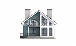 170-006-П Проект двухэтажного дома мансардный этаж, недорогой коттедж из газосиликатных блоков Рудный, House Expert