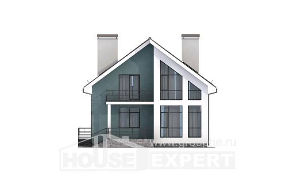170-006-П Проект двухэтажного дома мансардный этаж, бюджетный домик из газосиликатных блоков, House Expert
