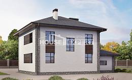 185-004-Л Проект двухэтажного дома, гараж, уютный коттедж из бризолита Кызылорда, House Expert