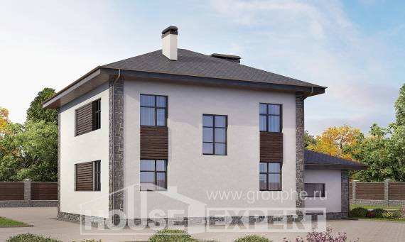 185-004-Л Проект двухэтажного дома, гараж, уютный коттедж из бризолита Кызылорда, House Expert