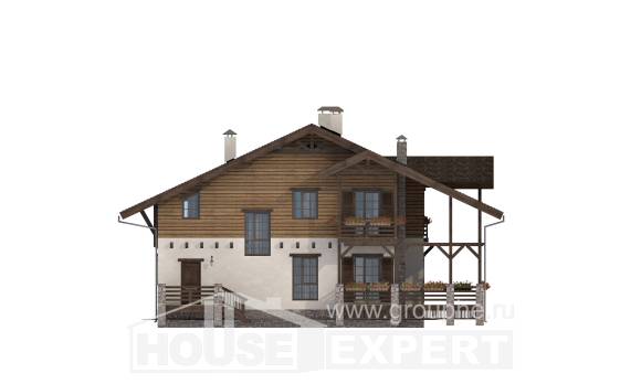 260-001-П Проект двухэтажного дома с мансардой, большой загородный дом из кирпича Караганда, House Expert
