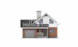 120-002-Л Проект двухэтажного дома мансардой и гаражом, недорогой загородный дом из поризованных блоков Атырау, House Expert