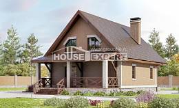 160-011-Л Проект двухэтажного дома с мансардой, бюджетный домик из бризолита, House Expert