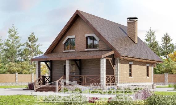 160-011-Л Проект двухэтажного дома с мансардой, бюджетный домик из бризолита, House Expert