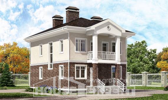 120-001-Л Проект трехэтажного дома, небольшой загородный дом из газосиликатных блоков Атырау, House Expert