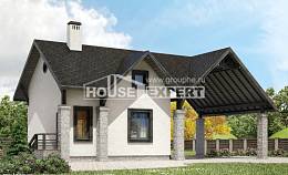 060-001-П Проект двухэтажного дома с мансардным этажом, гараж, красивый домик из пеноблока Кокшетау, House Expert
