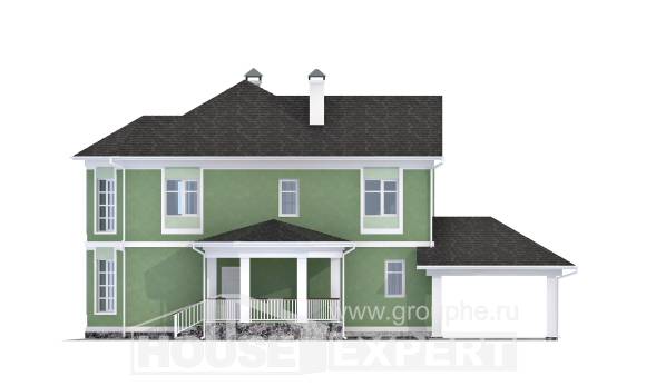 170-001-Л Проект двухэтажного дома, гараж, недорогой дом из газобетона Жанаозен, House Expert