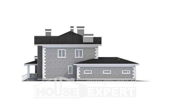245-004-Л Проект двухэтажного дома и гаражом, простой загородный дом из кирпича Семей, House Expert