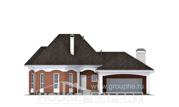 180-007-П Проект двухэтажного дома мансардой и гаражом, скромный домик из арболита Семей, House Expert