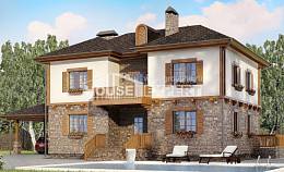 155-006-Л Проект двухэтажного дома, гараж, простой загородный дом из арболита Караганда, House Expert