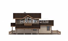 170-004-П Проект двухэтажного дома с мансардным этажом, гараж, экономичный коттедж из поризованных блоков из дерева Экибастуз, House Expert