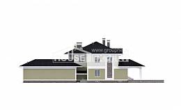 620-001-Л Проект трехэтажного дома и гаражом, большой домик из поризованных блоков, Уральск