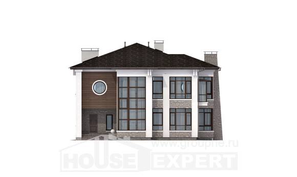 300-005-П Проект двухэтажного дома, классический коттедж из кирпича, Уральск